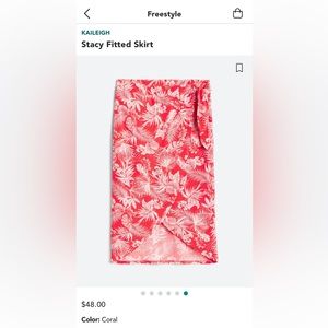 Coral and white fitted skirt. Never worn.